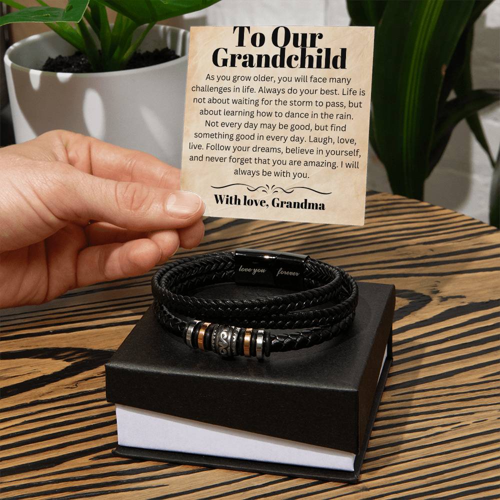 For Son - Premium Leather Bracelet - "Chapter" From Mom